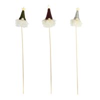 12cm Gnome with Star Hat on 50cm Stick - x4 Grey x4 Green x4 Burgundy - Box of 1