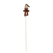 12cm Gnome on Stump on 50cm Stick - Brown - Box of 12