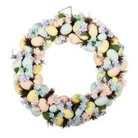 Easter - Egg Wreath with Pastel Spring Flowers - 43cm