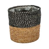 Seagrass Basket with Liner ( Natural & Black ) Dia16 x 16cm