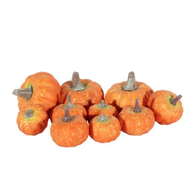 Bag of Pumpkins - Assorted Sizes x10 - Orange