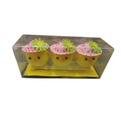 3 Chicks with Hats in PVC Box