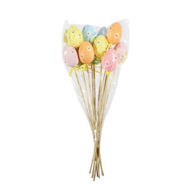 Asstd Eggs on Wooden Stick - 12 per bag