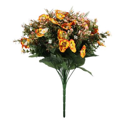 Pembroke Satin Pansy Mixed Bush x 13 - Yellow/Orange