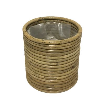 Round Stripe Pot - Grey - Dia 14cm x H14cm