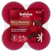 Bolsius True Glow Merry Moments  Fragrance  CC Maxi Tea Lights - 4Hr -Pk 8