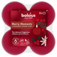 Bolsius True Glow Merry Moments  Fragrance  CC Maxi Tea Lights - 4Hr -Pk 8