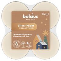 Bolsius True Glow  Silent Night  Fragrance CC  Maxi Tea Lights - 4Hr -Pk 8