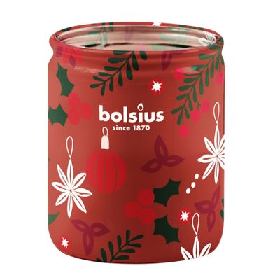 Bolsius True Glow Merry Moments  Fragrance Sleeved Glass - 82 x 68mm