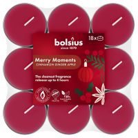 Bolsius True Glow Merry Moments  Fragrance Tea Lights - 4Hr -Pk 18