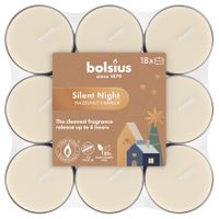 Bolsius True Glow Silent Night Fragrance Tea Lights - 4Hr -Pk 18