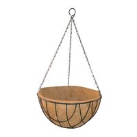 25cm Round Wire Hanging Basket with Coco Liner & Chain