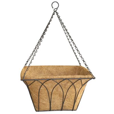 35cm Square Lotus Hanging Basket with Coco Liner