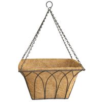 40cm Square Lotus Hanging Basket with Coco Liner
