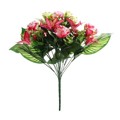 Pembroke Open Rose with Tiger Lily Mixed Bush x 18 - Pink