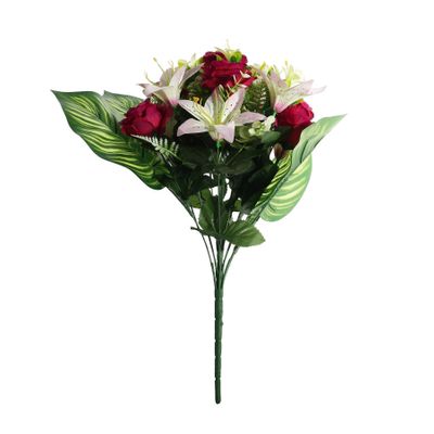 Pembroke Open Rose with Tiger Lily Mixed Bush x 18 - Dark Pink