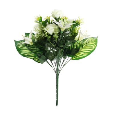 Pembroke Open Rose with Tiger Lily Mixed Bush x 18 - White