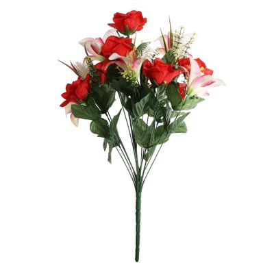 Pembroke Diamond Rose with Lilies Mixed Bush x 18 - Red