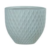 Hortus Outdoor -  Diamond Patterned Embossed Planter Set x 4 - Lt Grey