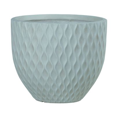 Hortus Outdoor -  Diamond Patterned Embossed Planter Set x 4 - Lt Grey