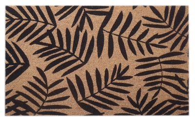 Doormat - Black Fern Print - 45x75cm