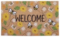 Doormat - Flowers & Bees - Welcome - 45x75cm