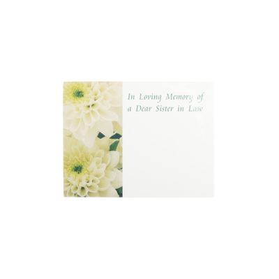 Small Card - In Loving Memory - Dear Brother in Law - Pk 50