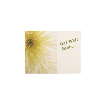 Small Card - Get Well Soon  - Cream Flower - Pk 50