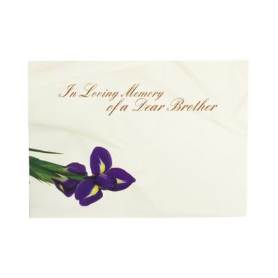 Large Card - Loving Memory Dear Brother - Purple Iris  - Pk6