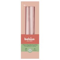 Bolsius Essentials Tapered  Candles - 245 x 24mm Box 4 - Misty Pink 