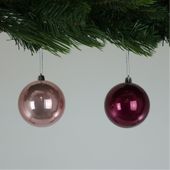 Pearlised Pink Baubles (8cm) (6 Pieces)