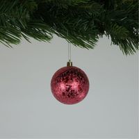 Crackle Red Baubles (8cm) (6 Pieces)