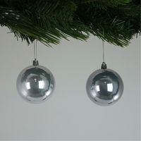 Pearlised Silver Baubles (8cm) (6 Pieces)