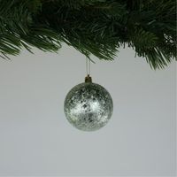 Crackle Green Baubles (8cm) (6 Pieces)