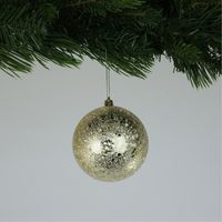 Crackle Gold Baubles (10cm) (4 Pieces)