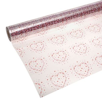 Cellophane Print Heart Confetti 80cm x 100m