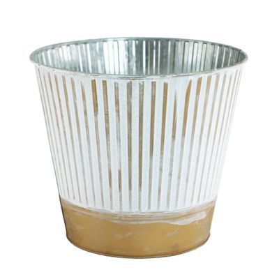 White + Copper Zinc Buxket 14.5cm