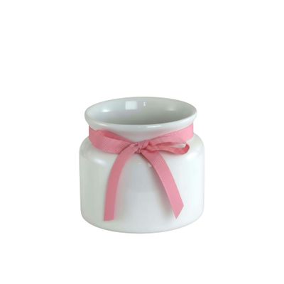 Ceramic Gloss White + Ribbon 9cm