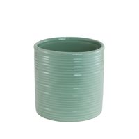 Light Green small ribbed pot 13.5cm