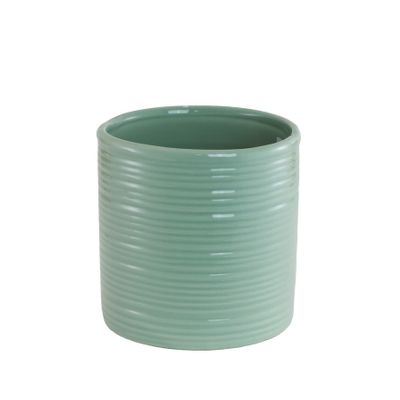 Light Green small ribbed pot 13.5cm