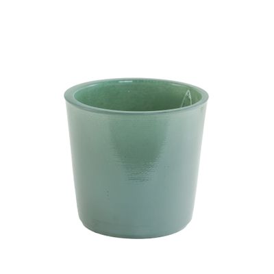 Sea Green Glass pot 13cm