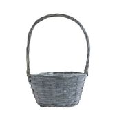Split Willow Basket 25x17c13cm Grey/White Wash