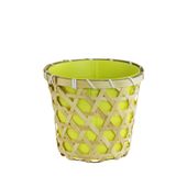 Yellow Wicker Basket + pot 13cm