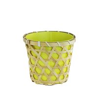 Yellow Wicker Basket + pot 13cm