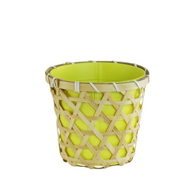 Yellow Wicker Basket + pot 13cm