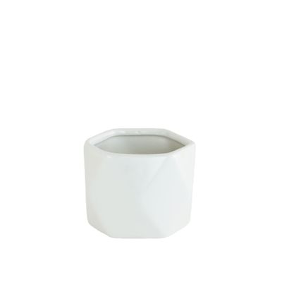 White Geometric Ceramic 6cm