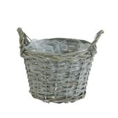Deluxe Basket Grey Wash With Handles