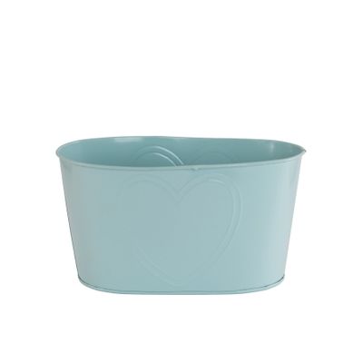 Oval Trough with Heart Blue