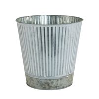 Zinc Bucket White + Silver