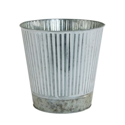 Zinc Bucket White + Silver